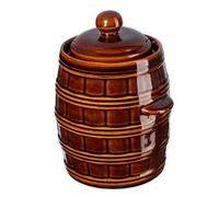 Kadax Stoneware Pot, Dense Ceramic Pot With Water Gutter And Lid, Dishwasher Safe Stoneware Pot, Made Of Ceramic (Brown, 8 L)