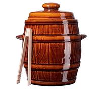 KADAX Stoneware Pot with Lid, Dense Ceramic, Dishwasher Safe, Handmade Fermentation Pot for Cucumbers and Sauerkraut (3.5L)