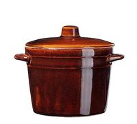 KADAX Stoneware Pot with Side Handles and Lid, Dishwasher Safe, Handmade Ceramic, 1 Litre High