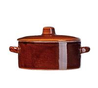 KADAX Stoneware Pot with Side Handles and Lid, Dishwasher Safe, Handmade Ceramic Fermentation Pot for Cucumbers (1 Litre Low)