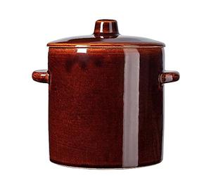 KADAX Stoneware Pot with Side Handles and Lid, Dishwasher Safe, Handmade Ceramic Fermentation Pot for Cucumbers (2L ver2)