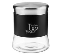 Kadax Storage Jar 750 Ml, Large Glass Container With Metal Lid, Transparent Kitchen Canister For Storing Coffee Beans, Tea (Black)