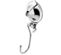 KADAX Suction Hook Stainless Steel Strong Towel Hook Max. 10kg Bath Robe Hook with Suction Cup Wall Hook Kitchen Bathroom Towel Kitchen Hook No Drilling Silver, Silver, einzeln
