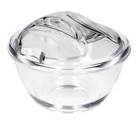 Kadax Sugar Bowl, Glass Sugar Jar With Ergonomic Lid, Transparent Glass Container With Handle, Decorative Bowl For Sugar (Round)