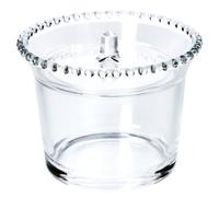 Kadax Sugar Bowl, Glass Sugar Jar With Ergonomic Lid, Transparent Glass Container With Sleek Handle, (Round With Decorative Edge)