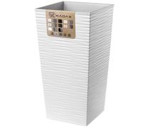 KADAX Tall Planter, Lightweight Plastic Flowerpot for Garden, Balcony, Large Weatherproof Plant Pot for Outdoor and Indoor Use (46.5 cm, White)