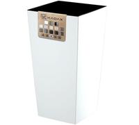 KADAX Tall Planter, Lightweight Plastic Flowerpot for Garden, Balcony, Large Weatherproof Plant Pot for Outdoor and Indoor Use (57.5 cm, Glossy White)