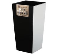 KADAX Tall Planter, Lightweight Plastic Flowerpot for Garden, Balcony, Large Weatherproof Plant Pot for Outdoor and Indoor Use (36 cm, Glossy Black)