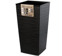 KADAX Tall Planter, Lightweight Plastic Flowerpot for Garden, Balcony, Large Weatherproof Plant Pot for Outdoor and Indoor Use (36 cm, Black)