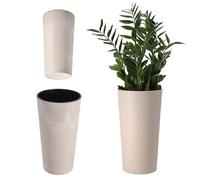 KADAX Tall Planter, Round Eco-Friendly Plant Pot for Indoor and Outdoor Use, Large Flower Pot Made from Recycled Wood Shavings (Cream, ⌀ 30 cm)