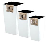 KADAX Tall Planter Set, Lightweight Plastic Flowerpot for Garden, Large Weatherproof Plant Pot for Outdoor and Indoor Use (Glossy White, Set of 3)