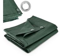 Kadax Tarpaulin 6 X 8 M, Waterproof Tarp With Grommets And Reinforced Edges (Green)