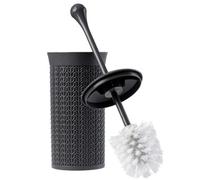 Kadax Toilet Brush And Container, Plastic Toilet Brush Set, Stand, Toilet Brush With Ergonomic Handle, Bathroom Brush Set, Grey
