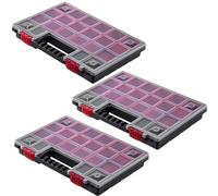 Kadax Toolbox, Plastic, 34 X 25 Cm, 3 Pieces, K6548, Small Parts Magazine With Transparent Lid, Assortment Box, 18 Compartments