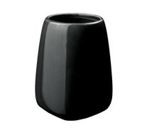 Kadax Toothbrush Cup, 7.5 X 7.5 X 11.2 Cm Ceramic Mug In 5 Colour Versions, Modern Bathroom Cup For Toothbrushes (Black)