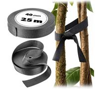 KADAX Tree Binding Tape 40 mm x 25 m, Binding Tape for Secure Attachment of Trees and Shrubs, Tree Ties Made of Polypropylene, Tree Attachment, Plant Ties (Black)