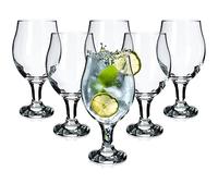 KADAX Tulip Glasses, Gin and Tonic Glasses with Stem, Elegant Glassware, Beer Glasses, Stemmed Water Glasses, Transparent Cocktail Glasses, Glass Set (570 ml, Set of 6)