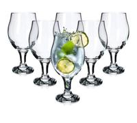 KADAX Tulip Glasses, Gin and Tonic Glasses with Stem, Elegant Glassware, Beer Glasses, Stemmed Water Glasses, Transparent Cocktail Glasses, Glass Set (570 ml, Set of 6)