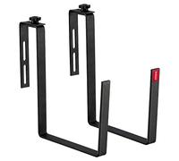 KADAX Two Adjustable Brackets for Hanging Planter, Metal Brackets for Balcony Railings and Fences, Durable Brackets for Window Box (Black, Pack of 2)