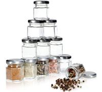 Kadax Universal Spice Jars Set, 30 Ml, Container For Spices, Storage Jars Set, Glass Jars For Jams, Jam (12 Pieces, Transparent)
