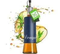 KADAX Vinegar Dispenser, Glass White Vinegar Bottle with Nozzle for Cooking, Kitchen Liquid Dispenser, Airtight Container for Vinegar (280 ml, Dark Blue)