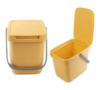 KADAX Waste Bin with Lid and Handle, Plastic Waste Bin, Waste Separation Rubbish Bin, Rectangular Waste Bin with Hinged Lid (Yellow, 6L)