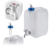 KADAX Water Canister with Drain Tap, Water Container with Water Spout, Canister with Integrated Tap and Soap Dispenser, Camping Tank Travel Canister (10 Litres)