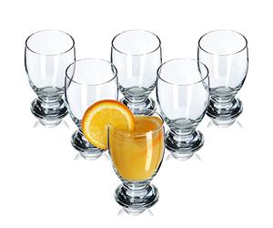 KADAX Water Glasses, Transparent Drinking Glasses for Juice, Lemonade, Durable Glassware for Hot and Cold Drinks, Elegant Tumblers (250 ml, Set of 6)