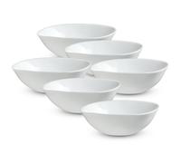 Kadax White Glass Bowl, Elegant Tableware For Soup And Cereal, Square Serving Bowl For Salad And Fruit (15 Cm, 6 Pieces)