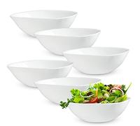 KADAX White Glass Bowl, Elegant Tableware for Soup and Cereal, Square Serving Bowl for Salad and Fruit, Dishwasher-Safe Bowl (17.5 cm, Set of 6)