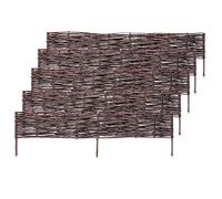 KADAX Willow Fence Panels, Natural Wicker Palisades for Garden Fencing and Lawn Edging, Decorative Hurdles for Flowerbeds (120 x 40 cm, Set of 5)