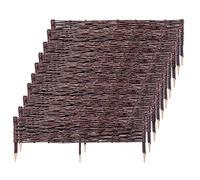 KADAX Willow Fence Panels, Natural Wicker Palisades for Garden Fencing and Lawn Edging, Decorative Hurdles for Flowerbeds (100 x 20 cm, Set of 10)