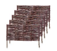 KADAX Willow Fence Panels, Natural Wicker Palisades for Garden Fencing and Lawn Edging, Decorative Hurdles for Flowerbeds (60 x 40 cm, Set of 5)