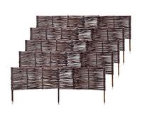 KADAX Willow Fence Panels, Natural Wicker Palisades for Garden Fencing and Lawn Edging, Decorative Hurdles for Flowerbeds (100 x 40 cm, Set of 5)