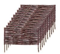 KADAX Willow Fence Panels, Natural Wicker Palisades for Garden Fencing and Lawn Edging, Decorative Hurdles for Flowerbeds (60 x 40 cm, Set of 10)