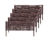 KADAX Willow Fence Panels, Natural Wicker Palisades for Garden Fencing and Lawn Edging, Decorative Hurdles for Flowerbeds (60 x 20 cm, Set of 5)