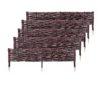 Kadax Willow Palisade, Natural Willow Fence Handmade Willow Fence Garden Fence For Path Border Flower Beds (5 Pieces 100 X 20 Cm)