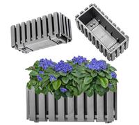 Kadax Window Box 40 Cm, Weatherproof Planter With Unique Design For Windowsill, Balcony And Patio (40 Cm, Stone-Grey)