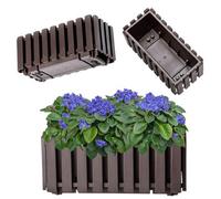 Kadax Window Box 40 Cm, Weatherproof Planter With Unique Design For Windowsill, Balcony And Patio (40 Cm, Brown)