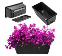 Kadax Window Box 60 Cm, Weatherproof Planter With Unique Design For Windowsill, Balcony And Patio (40 Cm, Anthracite)