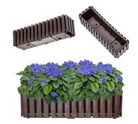 Kadax Window Box 60 Cm, Weatherproof Planter With Unique Design For Windowsill, Balcony And Patio (60 Cm, Brown)