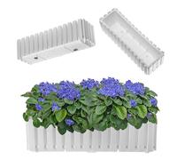 KADAX Window Box 60 cm, Weatherproof Planter with Unique Design for Windowsill, Balcony and Patio, Modern Plant Pot with Proper Drainage (White)