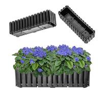 KADAX Window Box 60 cm, Weatherproof Planter with Unique Design for Windowsill, Balcony and Patio, Modern Plant Pot with Proper Drainage (Anthracite)