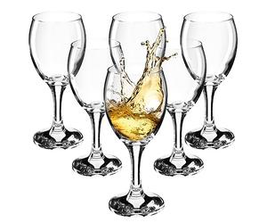 KADAX Wine Glasses, Dishwasher Safe Wine Goblets, Elegant Glasses for Red and White Wine, Wine Glass on Long Style, Goblet Glasses for Serving (6 x 200 ml, for White Wine)