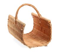 Kadax Wooden Carrier Basket, Wicker Firewood Basket, Decorative Fireplace Basket With Carry Handle (40 X 50 X 35 Cm)