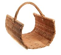 Kadax Wooden Carrier Basket, Wicker Firewood Basket, Decorative Fireplace Basket With Carry Handle (46 X 60 X 40 Cm)