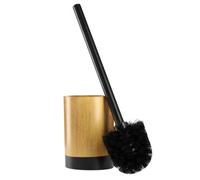 Kadax Wooden Pattern Toilet Brush Holder Polyresin Toilet Brush With Removable Handle, Toilet Brush For Bathroom (Wood Black)