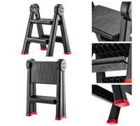 Kadax Workshop Folding Ladder, 47 X 44 X 63 Cm Plastic Step Ladder, Folding Step With 2 Steps, Maximum Load 150 Kg, Step Ladder