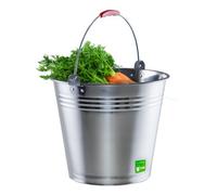 Kadax Zinc Bucket For Storage, Water Bucket Made Of Stainless Steel, Heavy Duty Garden Bucket Mortar Bucket, Cleaning Bucket (14L)