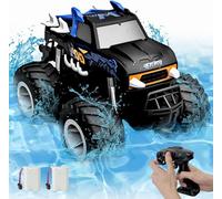 KADAYAYA Amphibious RC Monster Truck 1:16Remote Control Cars for Kids 2.4GHz 4WD All Terrain Remote Control Waterproof Stunt Vehicle 360°rotation for BoysGirls Gifts,2 Rechargeable Batteries,Blue